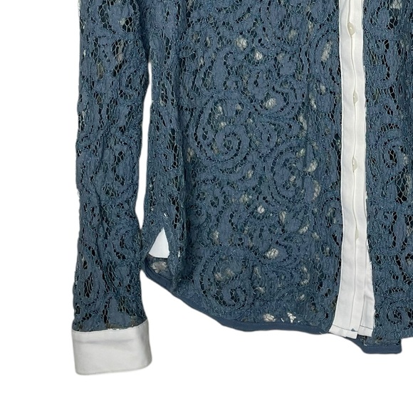 Anthropologie Maeve Lace Embroidered Semi-Sheer Top  4P - Picture 4 of 10